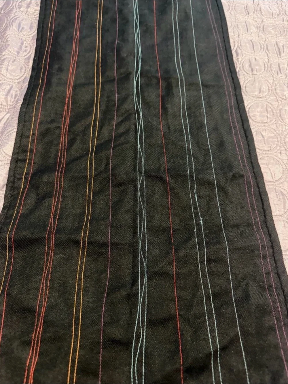 Wool Vibrant Multicolor Striped Scarf - Bright Rainbow Stripes